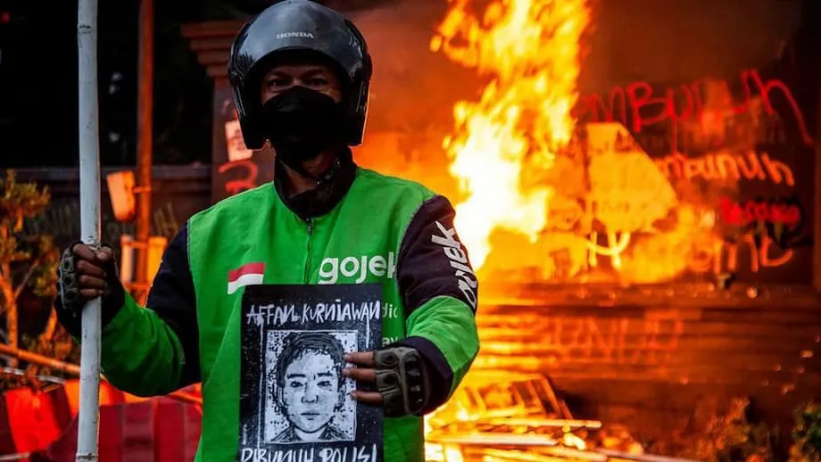 Protes di Indonesia Usai Pengemudi Ojek Tewas Uji Kepemimpinan Prabowo